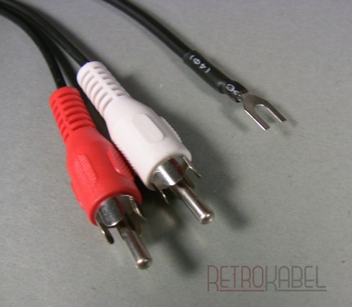 Adapter DIN-Kupplung auf 2 Cinchstecker + Erdungsanschluss